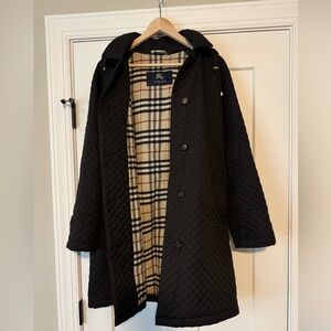 🧥 Burberry London Quilted Coat – Nova Check Lined – Late 1990s / Early 2000s